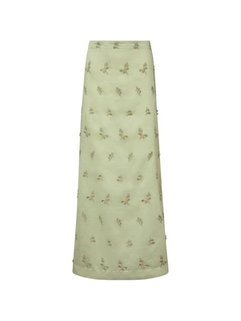 Altuzarra floral-embroidered skirt - Green - zdjęcie produktu nr 1