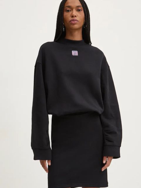 HUGO sukienka bawełniana kolor czarny mini oversize 50522762