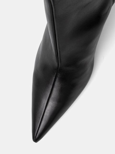 Patrizia Pepe kozaki skórzane damskie kolor czarny na szpilce 8Y0131 L166 K103