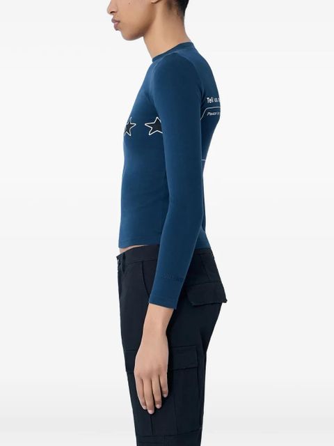 Balenciaga star-embroidered long-sleeve T-shirt - Blue - zdjęcie produktu nr 2