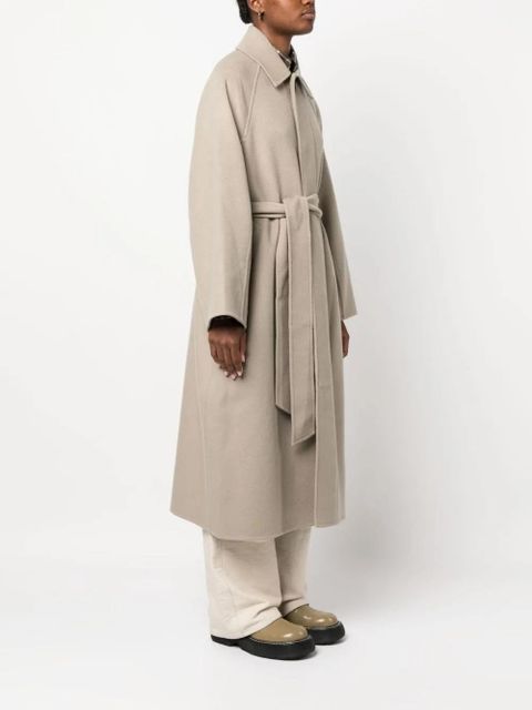 AMI Paris belted single-breasted coat - Neutrals