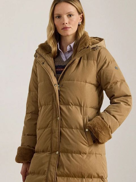 Lauren Ralph Lauren kurtka puchowa kolor beżowy zimowa 297P04130