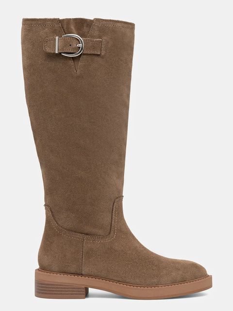 Steve Madden kozaki zamszowe La Rue damskie kolor beżowy na płaskim obcasie 11004871 - zdjęcie produktu nr 2