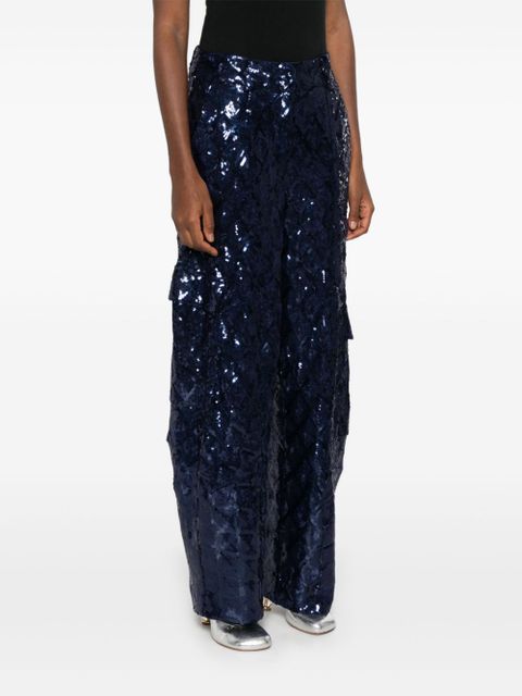 ROTATE BIRGER CHRISTENSEN sequinned cargo pants - Blue