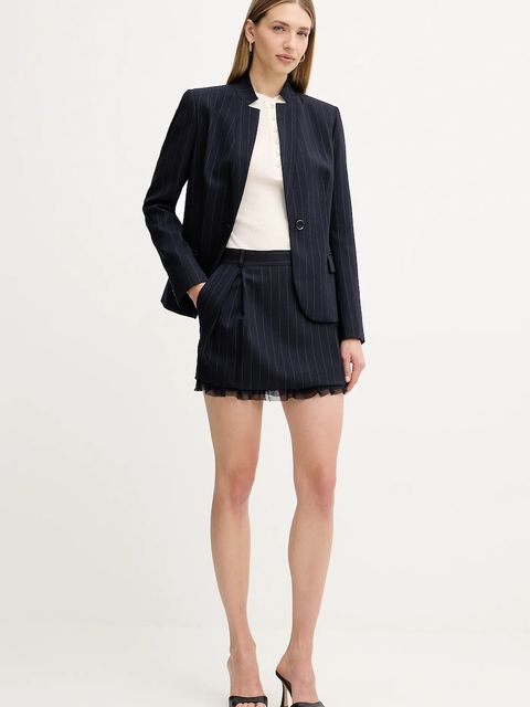 Pinko spódnica z dodatkiem wełny kolor granatowy mini prosta 105709 A2QY