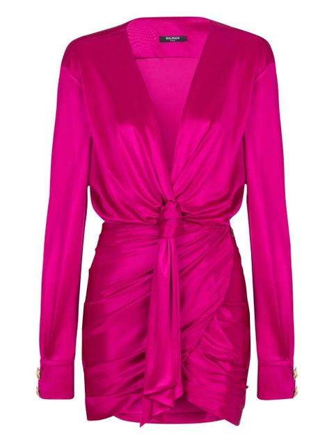 Balmain draped jersey dress - Pink - zdjęcie produktu nr 1