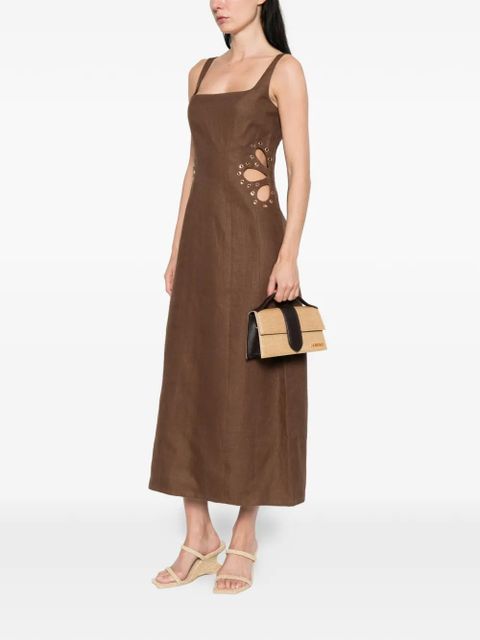 Maje eyelet-detail midi dress - Brown - zdjęcie produktu nr 2