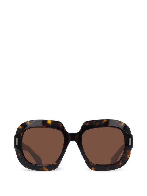 Ferragamo tortoiseshell-effect square-frame sunglasses - Brown - zdjęcie produktu nr 1