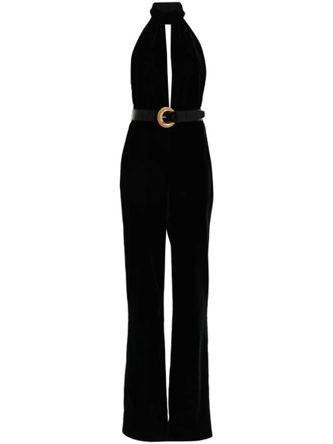 TOM FORD belted velvet jumpsuit - Black - zdjęcie produktu nr 1