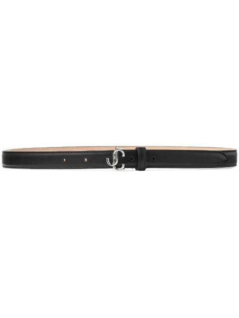 Jimmy Choo Helina logo-buckle leather belt - Black - zdjęcie produktu nr 1