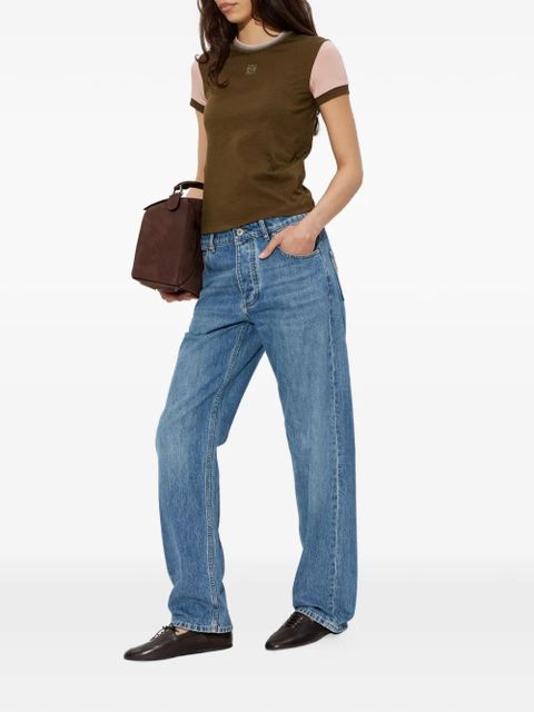 LOEWE embroidery colour-block t-shirt - Green - zdjęcie produktu nr 2