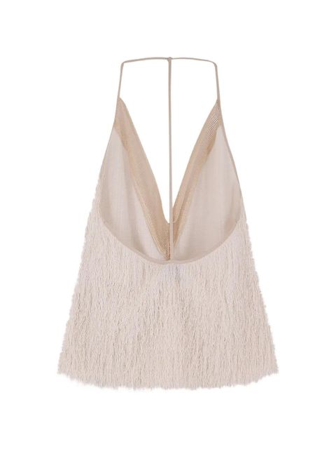 Alysi V-neck fringed top - Neutrals - zdjęcie produktu nr 2