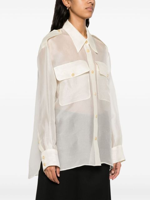 KHAITE Missa silk shirt - Neutrals