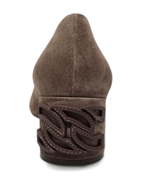 Casadei cutout block-heel pumps - Brown