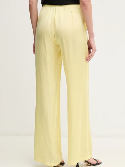 ERMANNO Firenze spodnie damskie kolor żółty proste high waist 56TP078EL1 - zdjęcie produktu nr 2