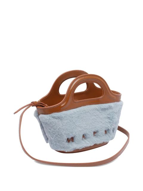 Marni Tropicalia leather-trimmed fur clutch bag - Blue - zdjęcie produktu nr 2