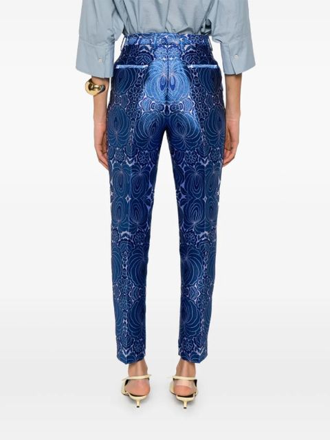 ETRO jacquard-lace trousers - Blue