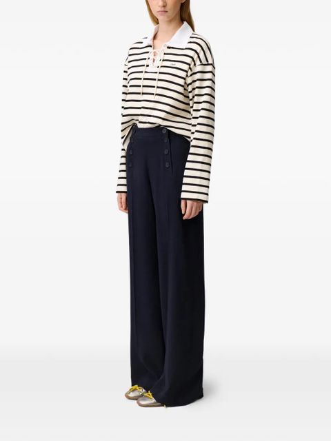 Claudie Pierlot button straight trousers - Blue