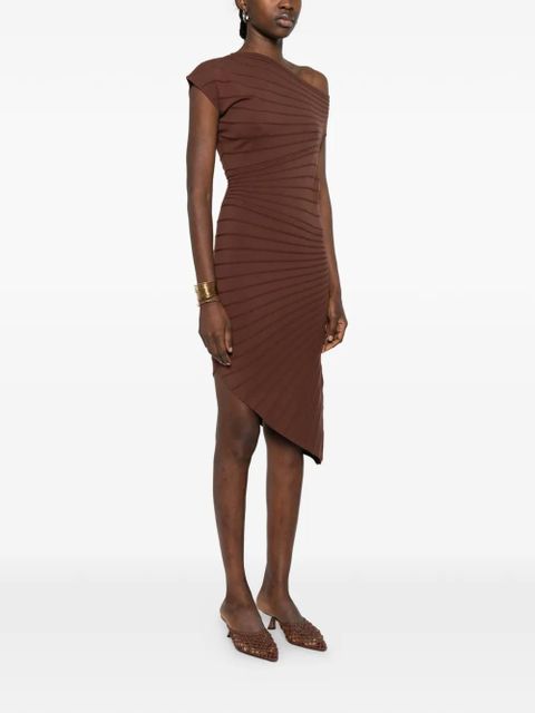 TWINSET draped asymmetrical dress - Brown