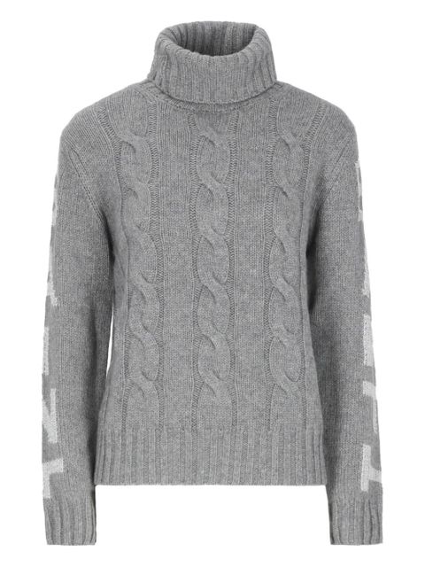 MC2 Saint Barth cable-knit intarsia-sleeves sweater - Grey - zdjęcie produktu nr 1