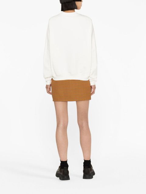Marni check pattern miniskirt - Orange