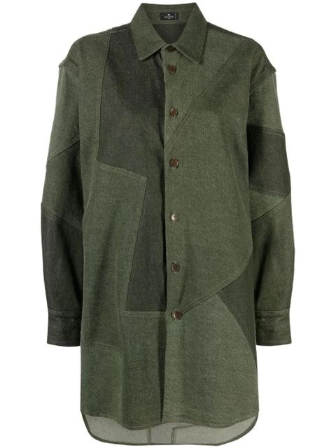 ETRO long-sleeved panelled shirt - Green - zdjęcie produktu nr 1