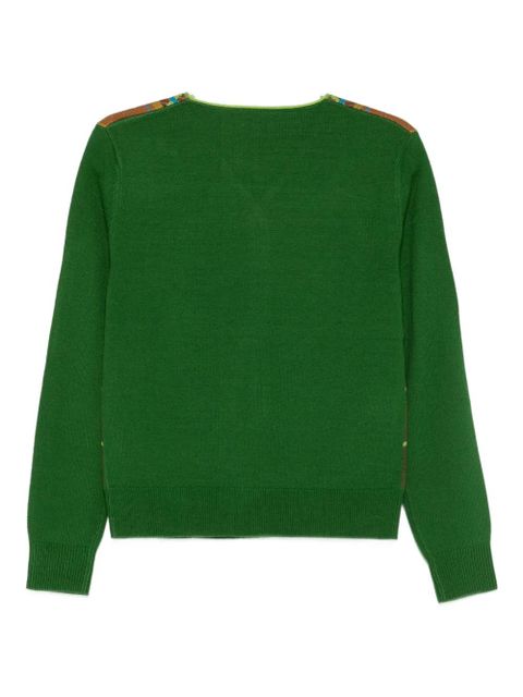 Anna Sui plaid cardigan - Green