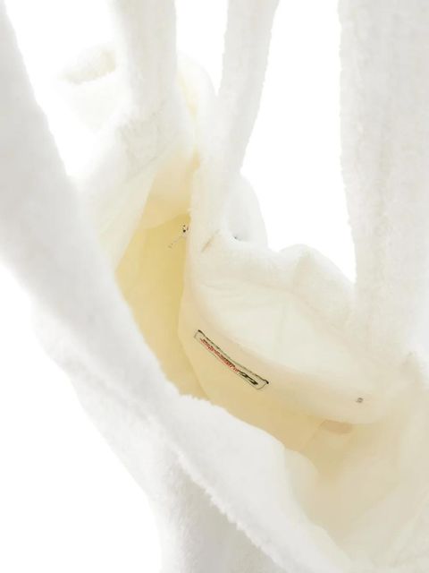 Reina Olga logo-embroidery beach bag - White