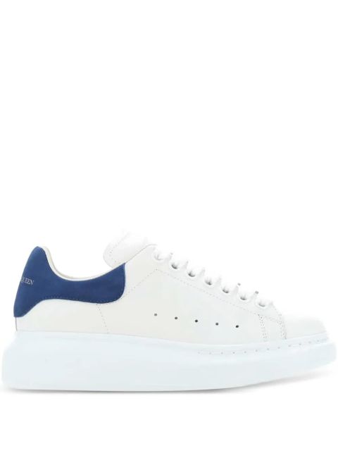 Alexander McQueen blue-detail leather sneakers - White - zdjęcie produktu nr 1