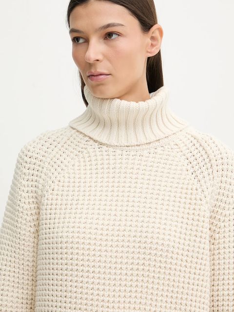 Marc O'Polo sweter damski kolor beżowy ciepły z golfem 5000007659