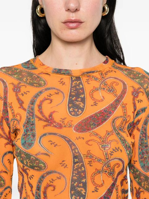 ETRO paisley-print top - Orange
