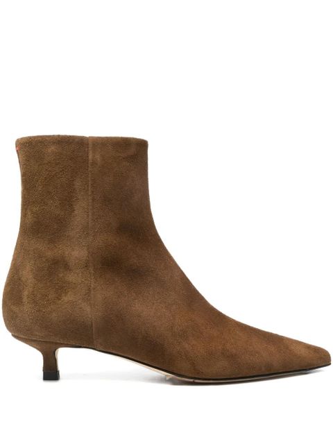 Aeyde pointed-toe kitten-heel boots - Brown - zdjęcie produktu nr 1