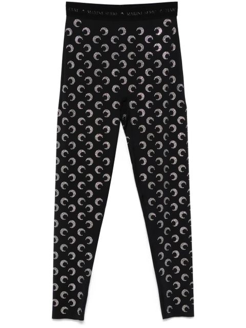 Marine Serre Crescent Moon-embellished leggings - Black - zdjęcie produktu nr 1