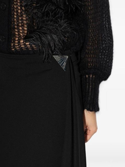 The Attico asymmetric layered trousers - Black