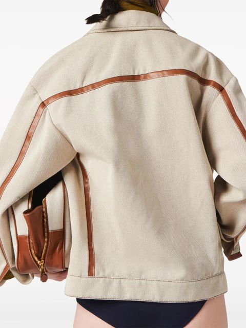 Miu Miu jacquard canvas blouson jacket - Neutrals