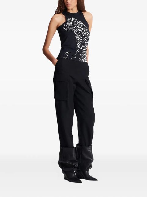 Balmain leopard-print halterneck top - Black