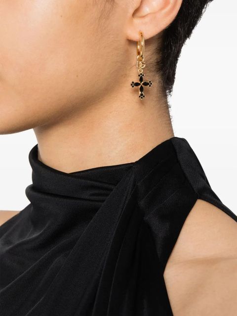 Dolce & Gabbana cross-pendant hoop earrings - Gold