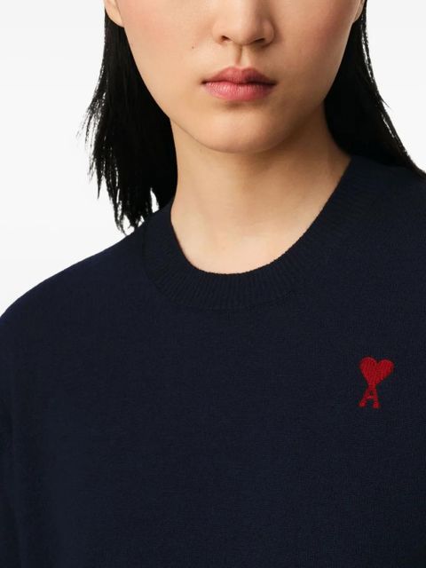 AMI Paris crew-neck merino wool jumper - Blue