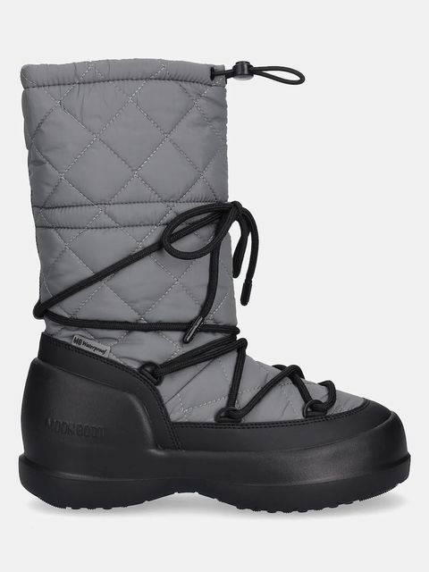 Moon Boot śniegowce MB MEZZALUNA QUILTED HIGH BOOT WP kolor szary 80D2500080 H006 - zdjęcie produktu nr 2
