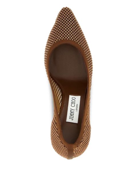 Jimmy Choo Romy crystal-mesh pumps - Brown - zdjęcie produktu nr 2