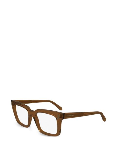 Ferragamo square full-rim eyeglasses - Brown - zdjęcie produktu nr 1
