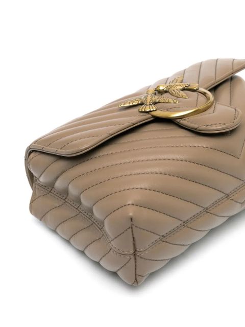 PINKO Mini Lady Love quilted leather shoulder bag - Brown