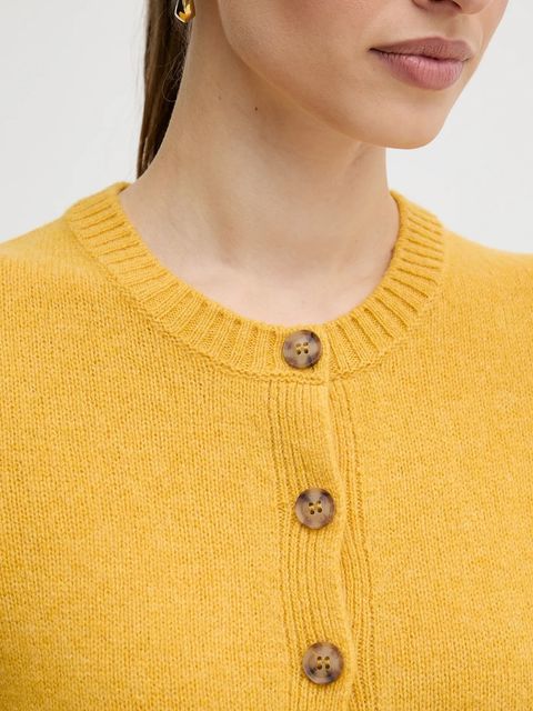 United Colors of Benetton kardigan wełniany kolor żółty 103ME500L - zdjęcie produktu nr 2