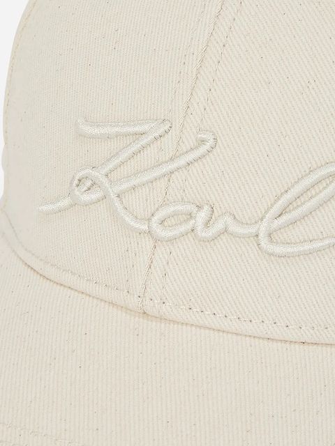 Karl Lagerfeld czapka z daszkiem K/SIGNATURE kolor biały gładka A1W33069