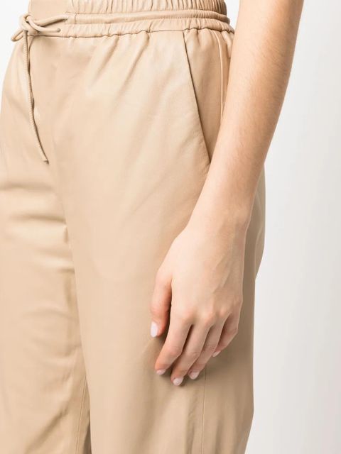 Yves Salomon straight-leg lambskin trousers - Neutrals