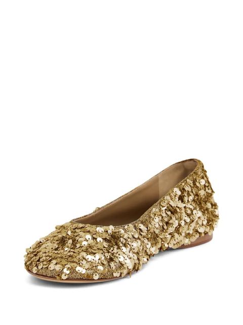 Rabanne sequin-embellished ballet flats - Gold