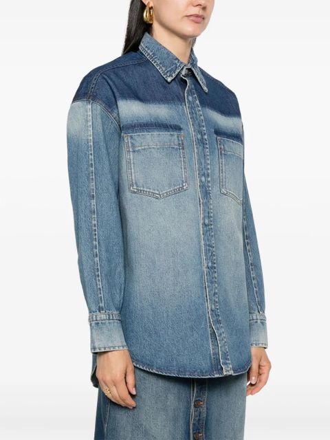 Victoria Beckham classic-collar denim shirt - Blue - zdjęcie produktu nr 2