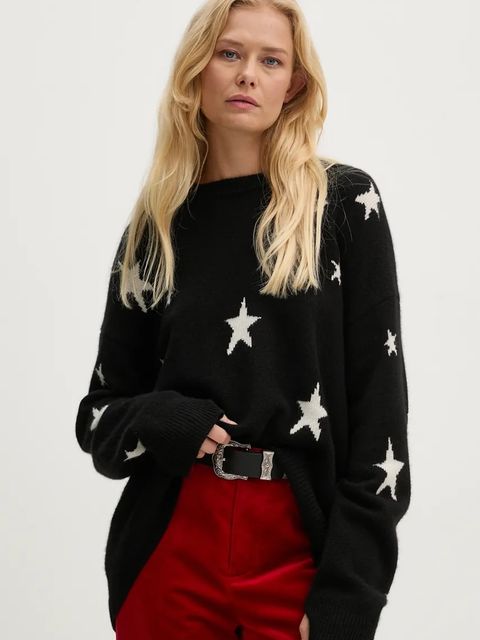 ZADIG&VOLTAIRE sweter kaszmirowy kolor czarny lekki KWSW00066 - zdjęcie produktu nr 1