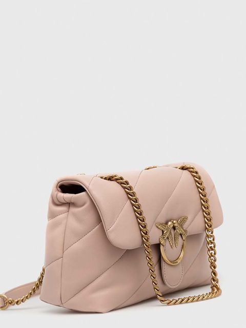 Pinko torebka skórzana kolor różowy 100038.A0F2 - zdjęcie produktu nr 2