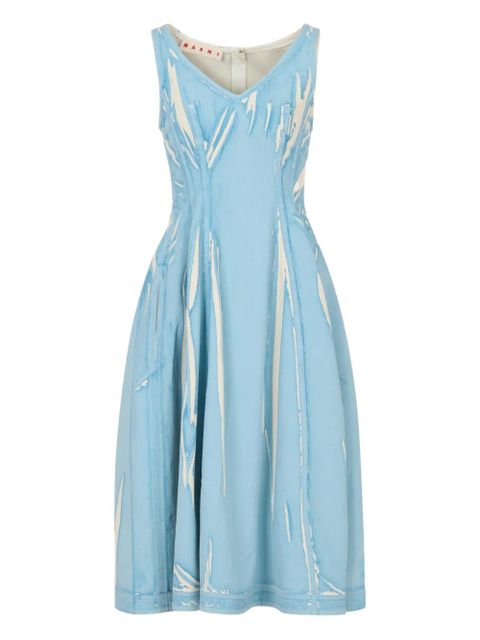 Marni V-neck seam dress - Blue - zdjęcie produktu nr 1